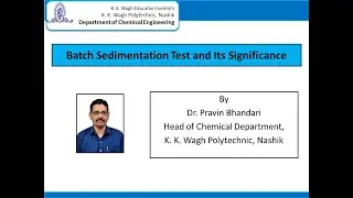 Batch Sedimentation Test and Its Significance