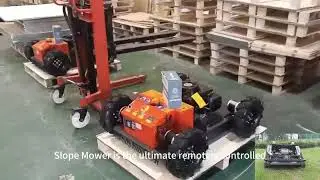 remote operated track-mounted lawn mower trimmer made by Vigorun Tech