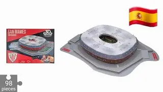 San Mamés Stadium Bilbao 3D Puzzle (version with LED lighting) by Eleven Force® - Step by Step