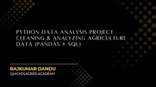 Python Data Analysis Project: Cleaning & Analyzing Agriculture Data (Pandas + SQL)