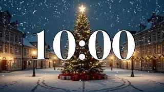 10 Minute Christmas Music Timer 🎄 Instrumental Jazz Carols, Tree, Snow & Classroom Study Countdown
