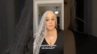 Curly Girl Knotless boho silver braids   #bohobraids #protectivestyles #knotlessbraids #braidstyles
