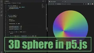 How to draw a colorful 3D sphere with circles in p5.js | Coding Project #3