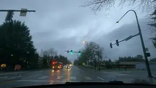 🛣️Typical American Wet Rainy Active Day Subuman Streets January Washington State [USA]