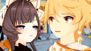Aether teased Sandrone - Genshin Impact Animation