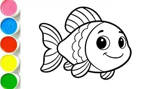 Learn Sea Animals for Toddlers | Beautiful Fish Drawing and Coloring