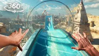 360&deg; Roller Coaster in the Neon Cities to Tornadoes & Mythical Beasts VR 360 Video 4K Ultra HD
