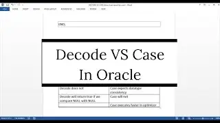 Difference Between Case And Decode In Oracle | SQL/ Oracle/ PL-SQL Interview Question