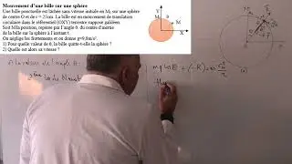 Mouvement d'une bille sur une sphère