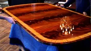Mahogany Dining Table with Flame mahogany field.