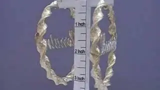 10K Personalized Name 8mm Huge Twisted Hoop Earrings 3 1/4 