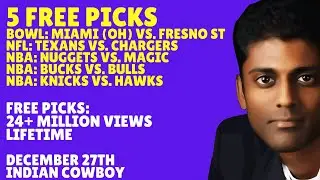 Saturday College Football Predictions & Best Bets 12/27/2025 Indian Cowboy Picks Predictions Bets
