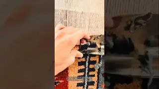 Traditional Handwoven Rug Trimming Process | Precision Carpet Shearing by Hand
