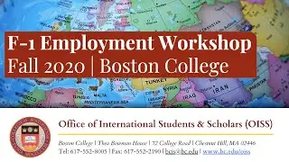 F-1 Employment Workshop | Fall 2020 | Boston College OISS