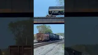 Over & Under Trains, In Reverse!  CSX Under Norfolk Southern, JawTooth shorts, See My Long Videos!!!