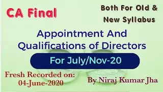 Revision of CA Final Law Appointment and Qualifications of Directors: Part-1