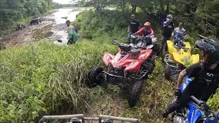 River crossing pt 2 - labor day ride with the crew. #Honda #yamaha #canam #polaris #offroading #fyp
