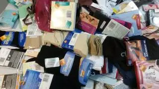 Nur die Нижнее белье, носки, колгоки сток 2пакет 27,9 евро/кг 5,35кг 110ед