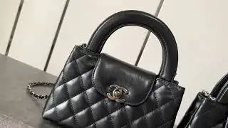 2025ss Chanel Kelly Mini Calfskin Clutch With Chain Black