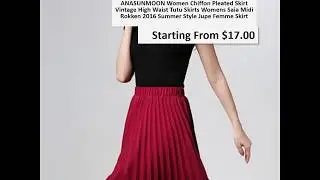 WOMEN CHIFFON PLEATED SKIRT