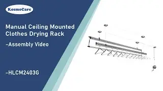 KosmoCare Manual Ceiling Mounted Clothes Drying Rack - Assembly (HLCM2403G)