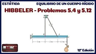 Estática Hibbeler. Problema 5.4 y 5.12 12 Edición.