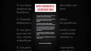 datos psicol&oacute;gicos de los que nadie habla #psicolog&iacute;a