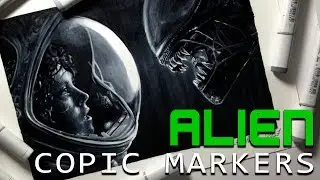 Alien speed drawing | copic markers