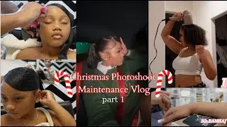 Christmas Photoshoot GRWM | matching hair + nails & toes