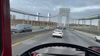 1976 Seagrave PT TDA 8v71 Detroit crossing over the George Washington Bridge from NY into NJ.