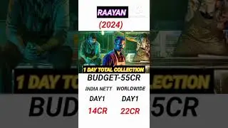 RAAYAN 1ST DAY INDIA NETT WORLD WIDE COLLECTION #rrrcollection #ytshorts #boxofficecollection #viral