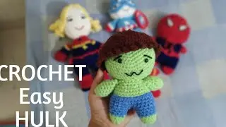 Crochet Hulk/Avengers Amigurumi.Amigurumi for beginners with English subtitles.Crochet toys tutorial