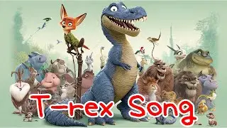 T-rex song! Super Tyrannosaurus singing with dance! Super t-rex breathe fire