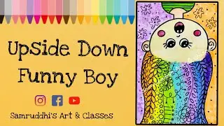 Upside Down Funny Boy Drawing for Kids