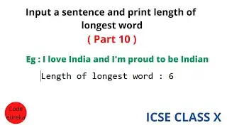find length of longest word in a sentence | Part 10 | String manipulation | malayalam | Code eureka
