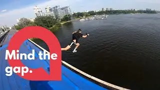 Daredevil jumps from a moving train into river below | SWNS