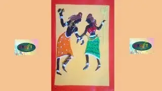 Folk art | Diy wall hanging idea| Diy African Tribal mural painting