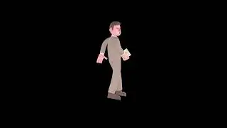 3D Cartoon Lawyer Character Turntable | Rushing Attorney with Documents