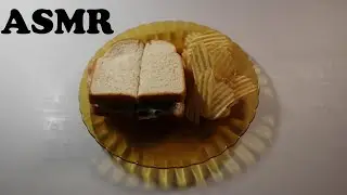 SANDWICH, RIPPLE CUT POTATO  CHIPS & APPLE JUICE ASMR MUKBANG