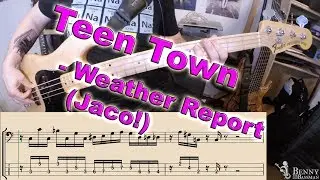 Weather Report - Teen Town [BASS COVER] - with notation and tabs