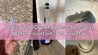 Review UIOOQ Stainless Steel Cat Water Fountain: Pet Fountains Indoor Metal Automatic Dispenser Cat