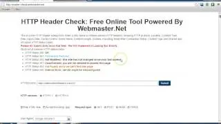 Introducing The Free HTTP Header Check By Webmaster.Net
