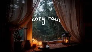 Heavy Rainfall and Thunder Ambience 🌧️ Warm Candlelit Ambiance for Relaxing