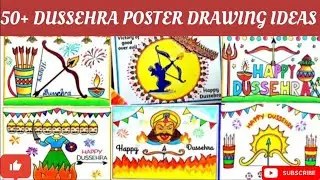 DUSSEHRA DRAWING IDEAS |HAPPY  DUSSEHRA POSTER DRAWING |VIJAYDASHAMI FESTIVAL DRAWING |RAVAN DRAWING