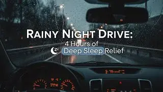 Rainy Night Car Drive on Empty Roads with Soft Engine Sounds for Deep Sleep Relief