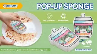 Magic Pop Up Cellulose Sponge - Zero Waste Kitchen Revolution! 🌍