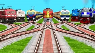 Big Master Vs Memo Express Crossing By Curved Railroad Tracks | indian train simulator game 