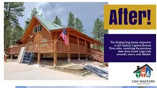 Before & After Stain Match Transformation by Log Masters in Colorado