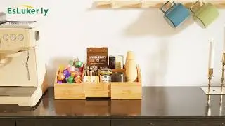 EsLuker.ly Bamboo Coffee Bar Organizer Video