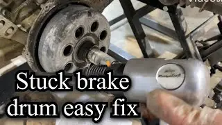 Stuck rear brake drum easy fix, 1997 Honda Fourtrax 300 4x4